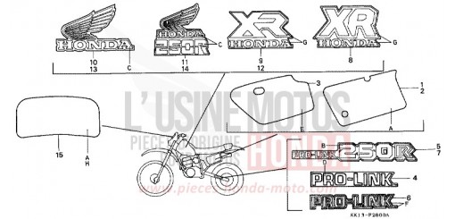 EMBLEM/MARKE (XR250RE/RF/RG/RH) XR250RF de 1985